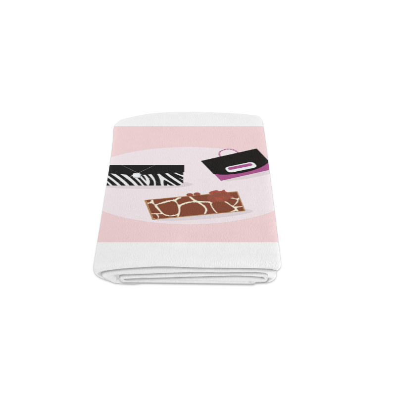 Stylish blanket with handdrawn fashion illustration. Magazine pink artwork Blanket 50"x60"