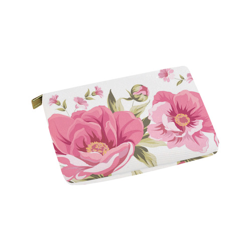 Beautiful Vintage Pink Floral Pattern Carry-All Pouch 9.5''x6''