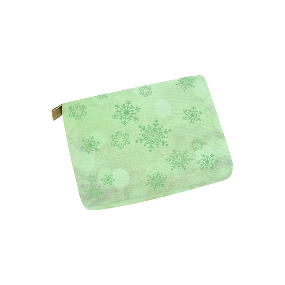 Winter bokeh, green Carry-All Pouch 6''x5''