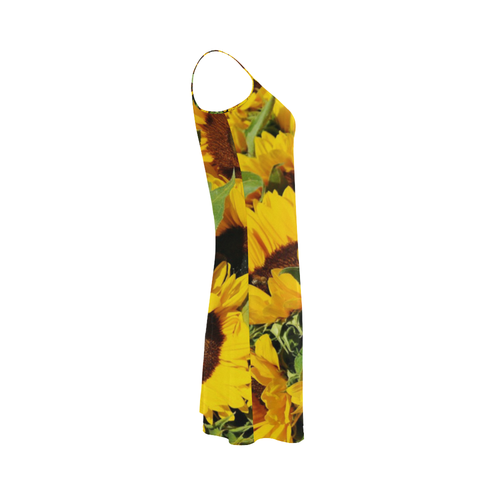 Yellow Sunflowers Alcestis Slip Dress (Model D05)