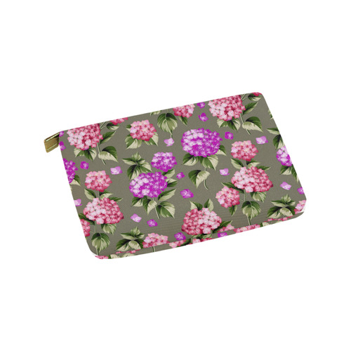 Beautiful Pink Hydrangea Flower Floral Carry-All Pouch 9.5''x6''