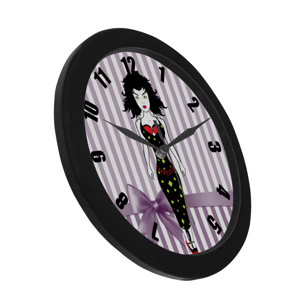busty betty pinup clock Circular Plastic Wall clock