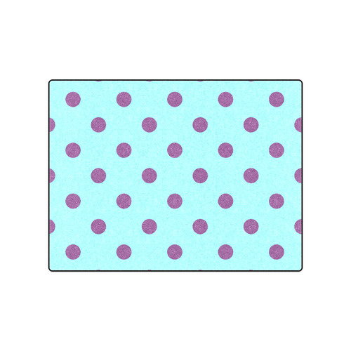 Original vintage Blanket with purple and cyan Dots. New edition available in our Shop Blanket 50"x60"