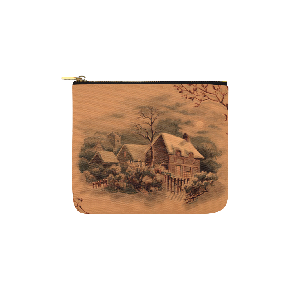 winter scene B Carry-All Pouch 6''x5''