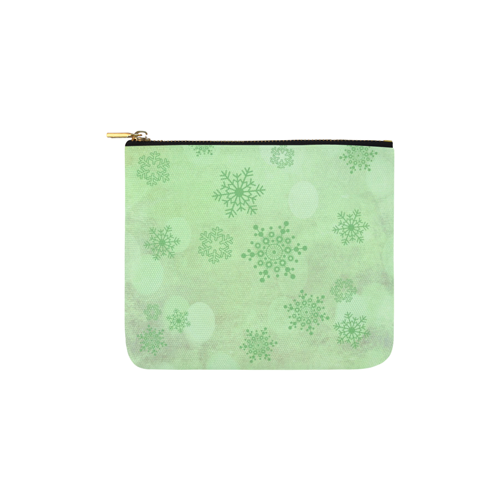 Winter bokeh, green Carry-All Pouch 6''x5''