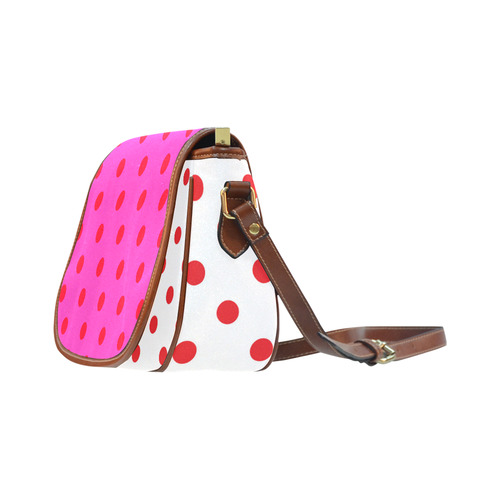 New exclusive designers Bag edition : Pink, Red with dots 70s inspired Collection Saddle Bag/Small (Model 1649) Full Customization