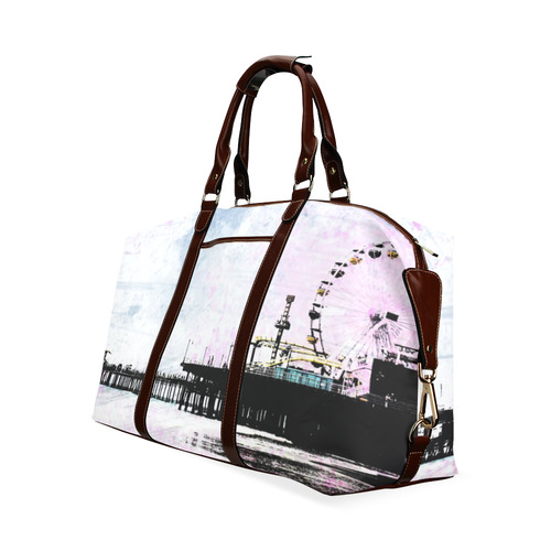 Pink Grunge Santa Monica Pier Classic Travel Bag (Model 1643) Remake