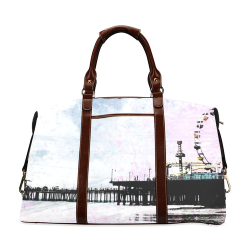 Pink Grunge Santa Monica Pier Classic Travel Bag (Model 1643) Remake
