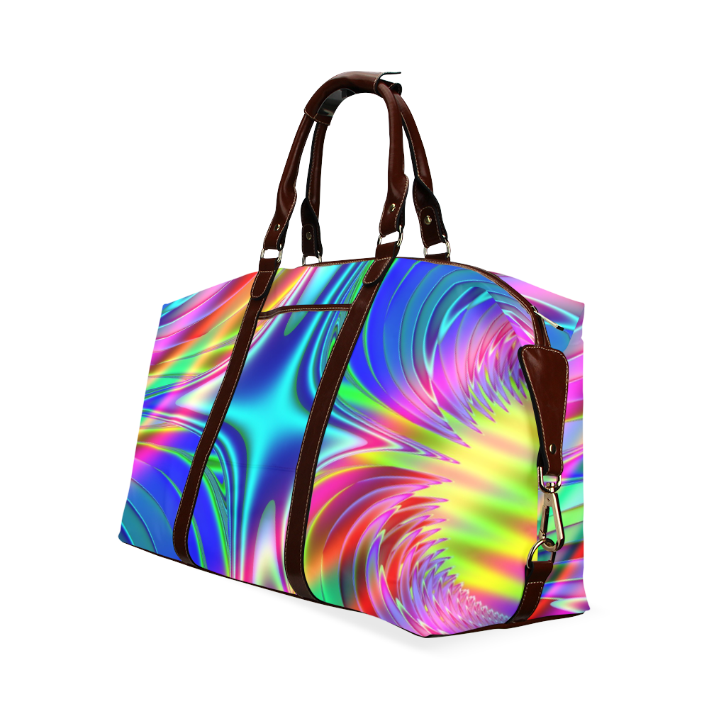Rainbow Splash Fractal Classic Travel Bag (Model 1643) Remake