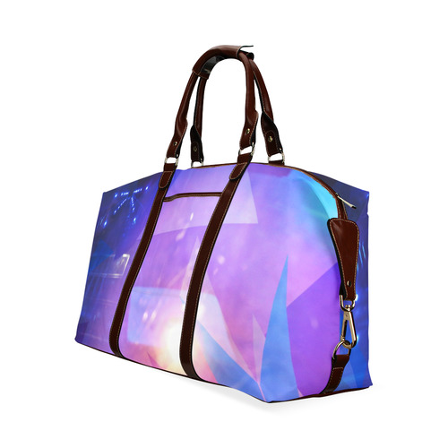 Purple Abstract Triangles Classic Travel Bag (Model 1643) Remake