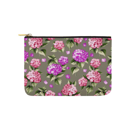 Beautiful Pink Hydrangea Flower Floral Carry-All Pouch 9.5''x6''