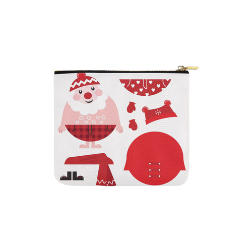 Original designers cute Bag with red vintage hand-drawn Santa / St. Nicolaus. Christmas Gift edition Carry-All Pouch 6''x5''