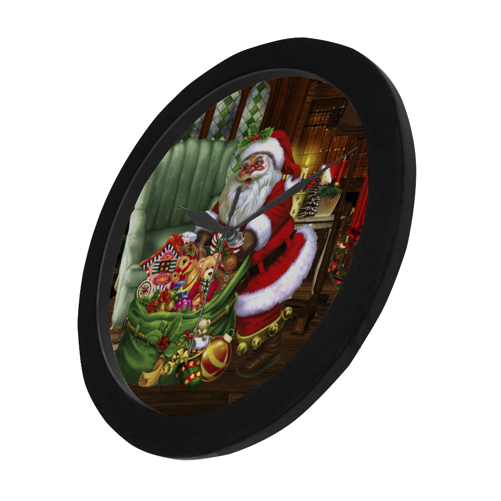 Santa Claus brings the gifts to you Circular Plastic Wall clock