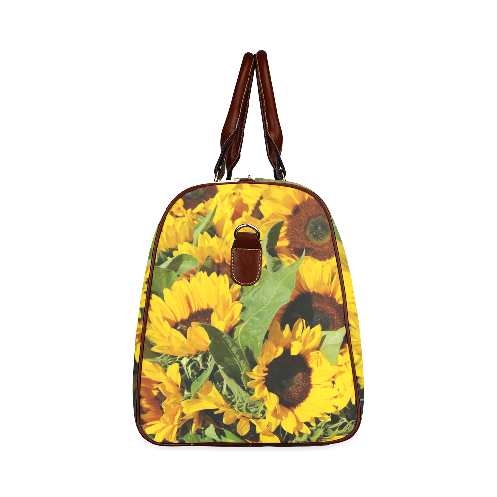 Yellow Sunflowers Waterproof Travel Bag/Small (Model 1639)