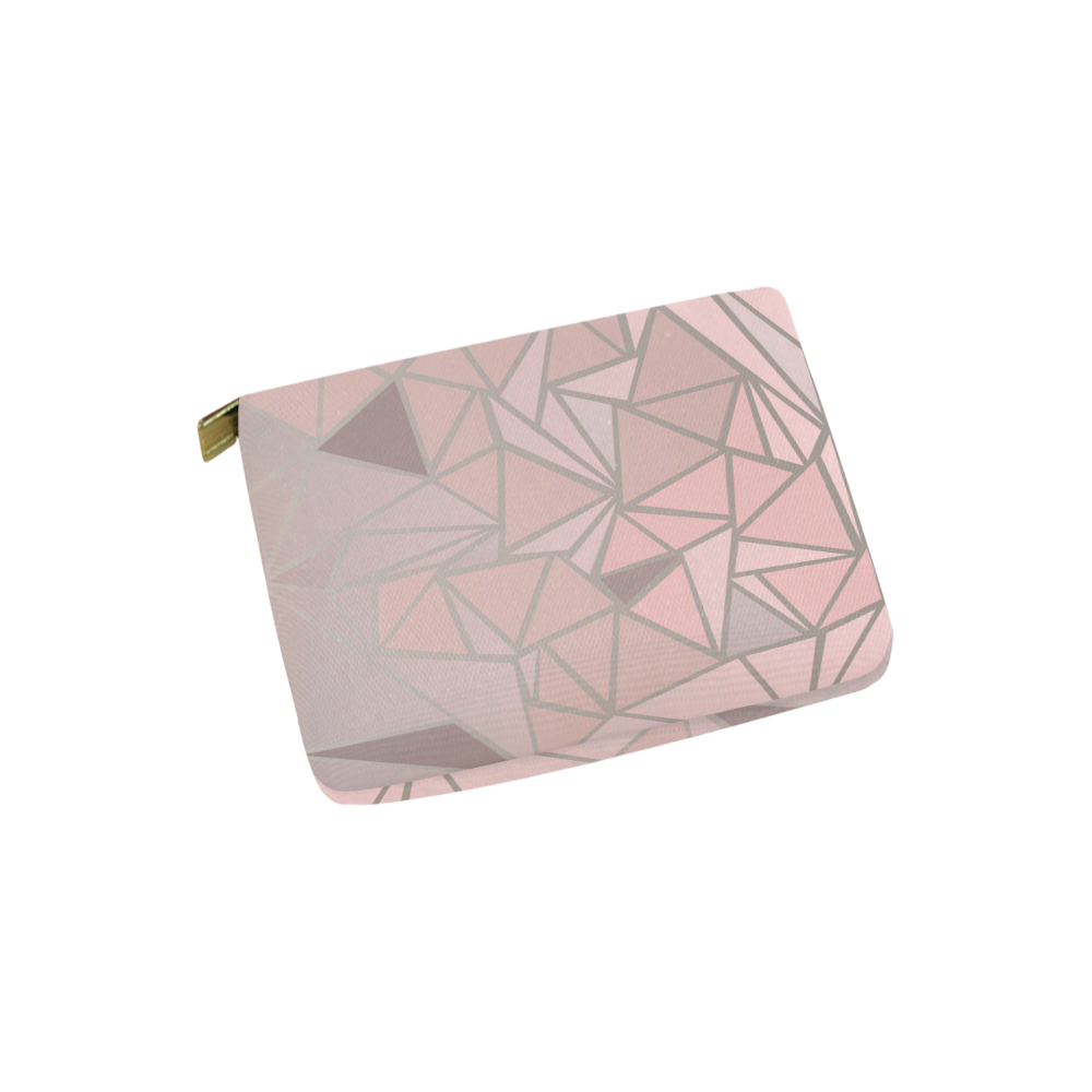 Rose Gold Stained Glass Carry-All Pouch 6''x5''