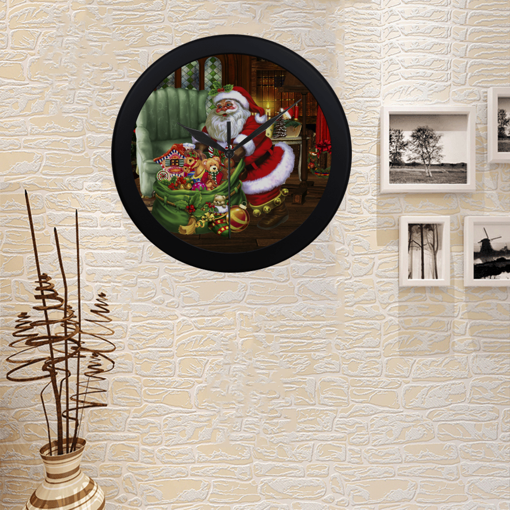 Santa Claus brings the gifts to you Circular Plastic Wall clock