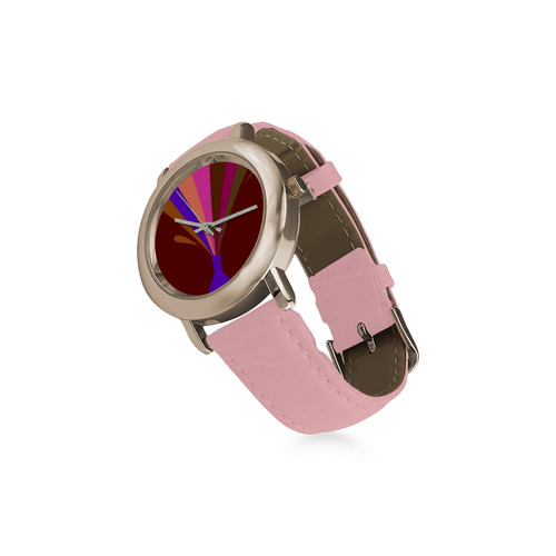 Happy watches designers edition / Christmas art offer. Vintage ladies watches Women's Rose Gold Leather Strap Watch(Model 201)