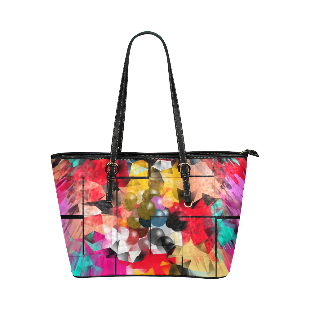 New World by Artdream Leather Tote Bag/Small (Model 1651)