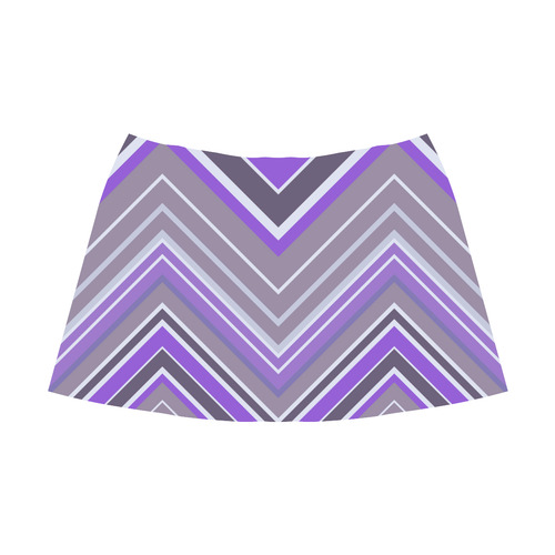 Purple Chevron Pattern Mnemosyne Women's Crepe Skirt (Model D16)