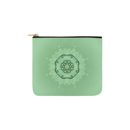 New mandala original bag. Green "Smaragd" edition for vintage girl. Art is original Carry-All Pouch 6''x5''