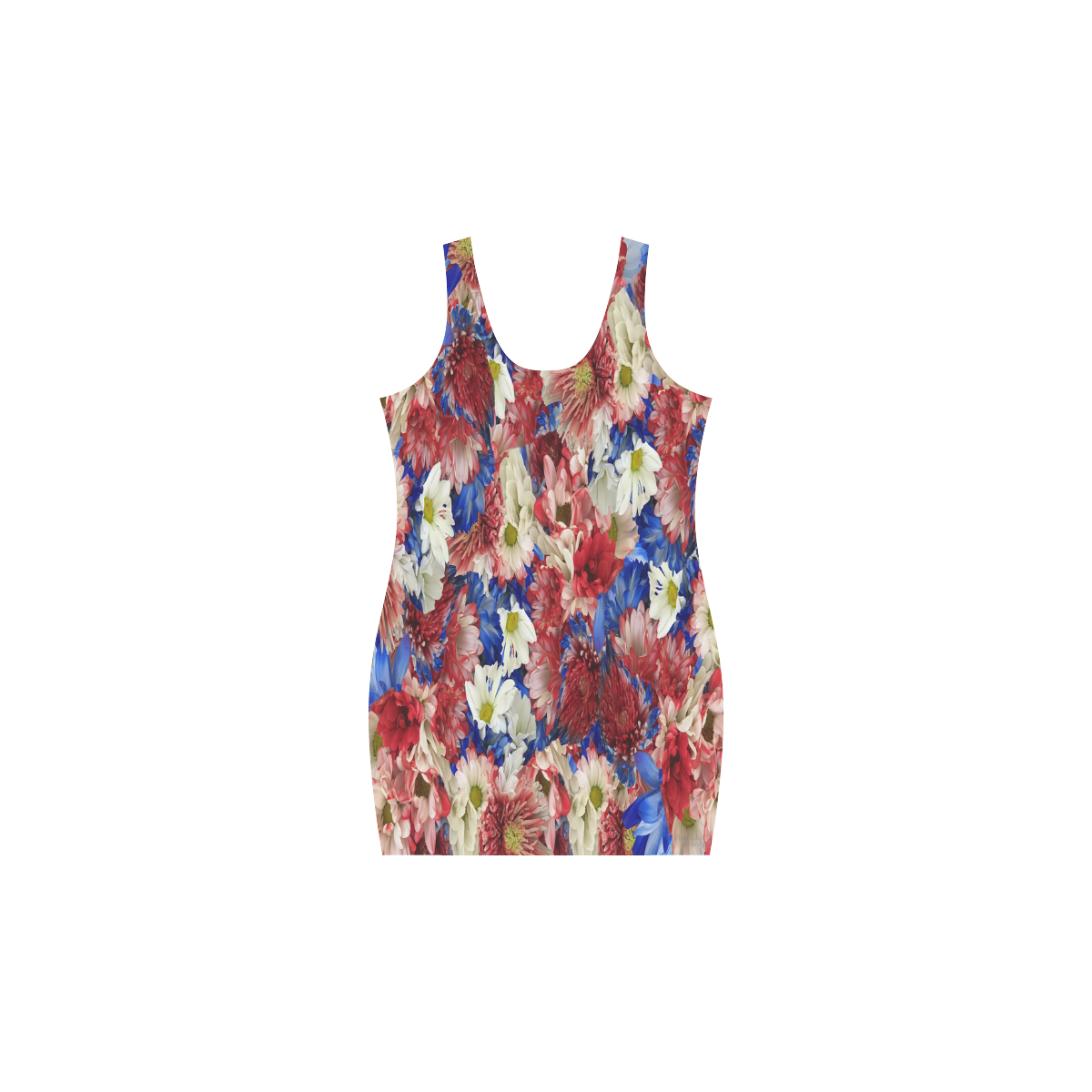 Red White Blue Flora Medea Vest Dress (Model D06) | ID: D1007166