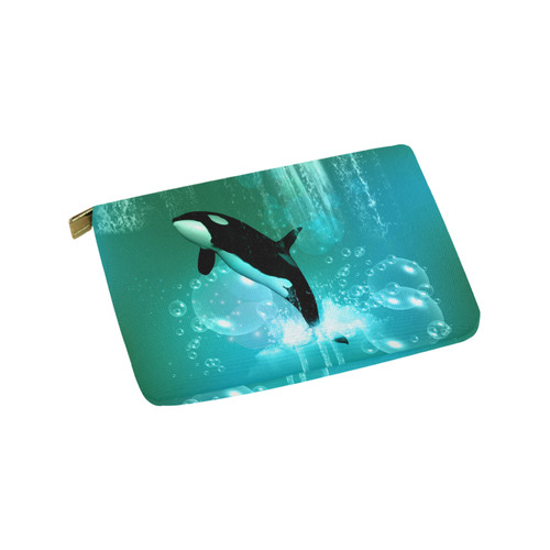Orca with bubbles Carry-All Pouch 9.5''x6''
