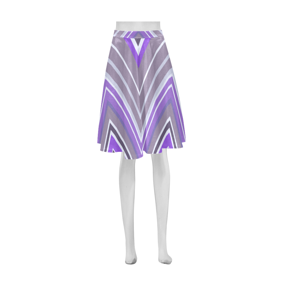 Purple Chevron Pattern Athena Women's Short Skirt (Model D15)