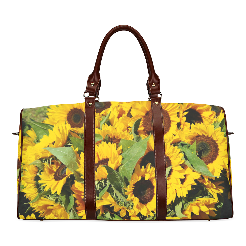 Yellow Sunflowers Waterproof Travel Bag/Small (Model 1639)