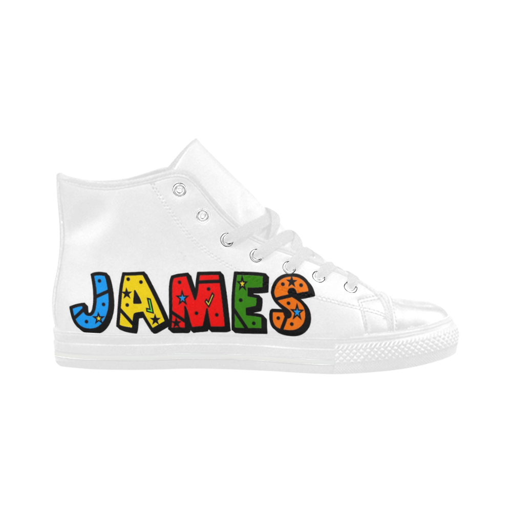 James by Popart Lover Aquila High Top Microfiber Leather Men's Shoes/Large Size (Model 032)