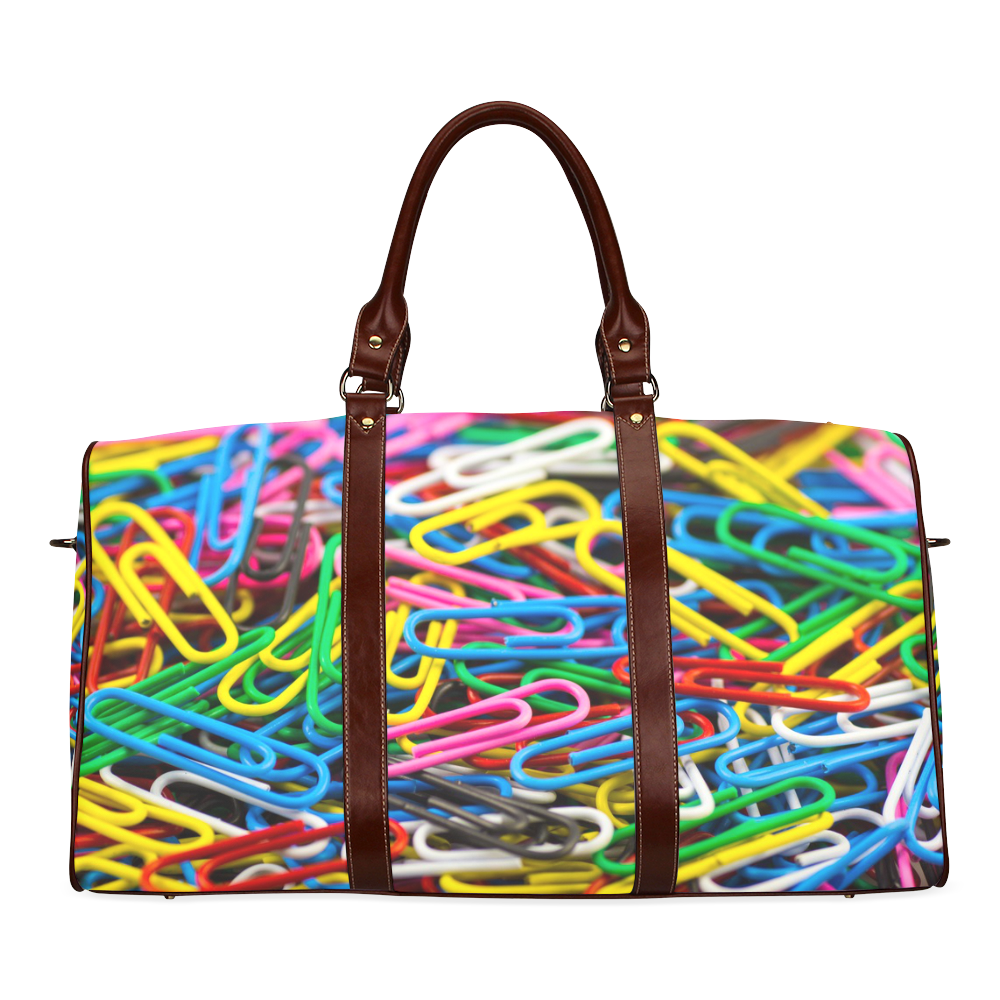 Colorful Paper Clips Waterproof Travel Bag/Large (Model 1639)