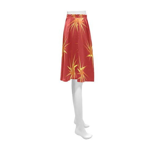 RED SPARKLES Athena Women's Short Skirt (Model D15)