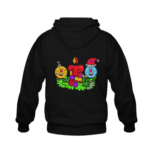 Happy Christmas Balls by Popart Lover Gildan Full Zip Hooded Sweatshirt (Model H02)