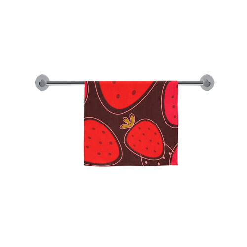 Luxury designers towel with strawberries. Art collection inspired with 60s. Red and black edition Custom Towel 16"x28"
