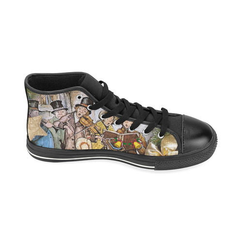 Anton Pieck carol singers High Top Canvas Women's Shoes/Large Size (Model 017)