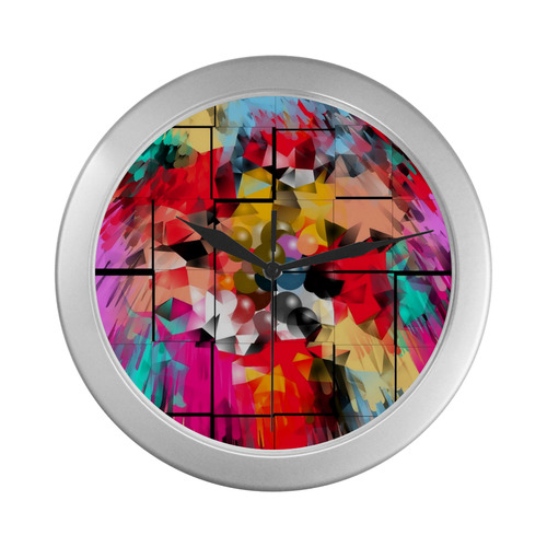 New World by Artdream) Silver Color Wall Clock