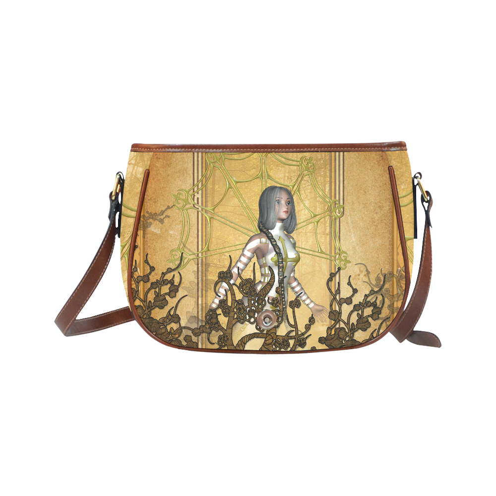 Amazing fairy with fantasy trees Saddle Bag/Small (Model 1649) Full Customization