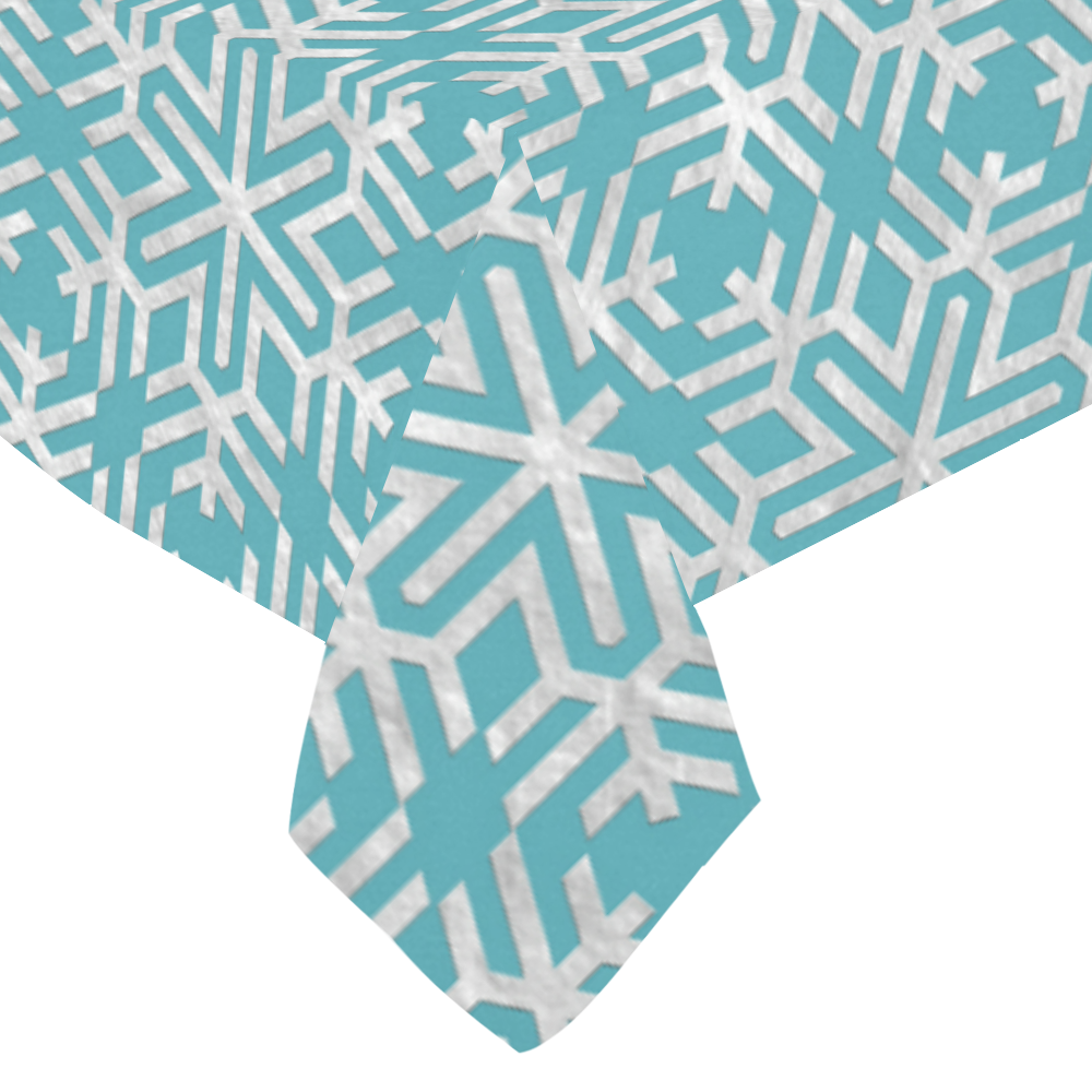 Snowflakes pattern 01 Cotton Linen Tablecloth 60"x 84"