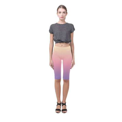 Pink Pastels Ombre Graduated Color Hestia Cropped Leggings (Model L03)