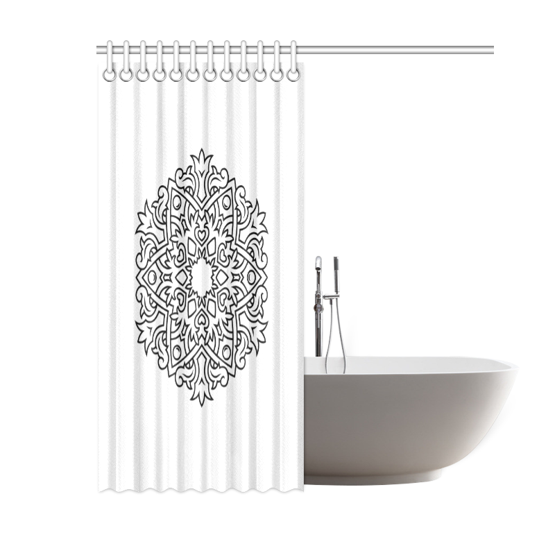 New! Designers curtains with mandala art / black, white exclusive edition Shower Curtain 60"x72"