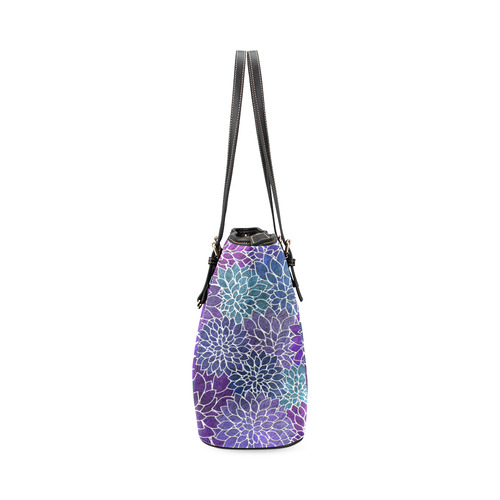 Floral Abstract-22 Leather Tote Bag/Small (Model 1640)
