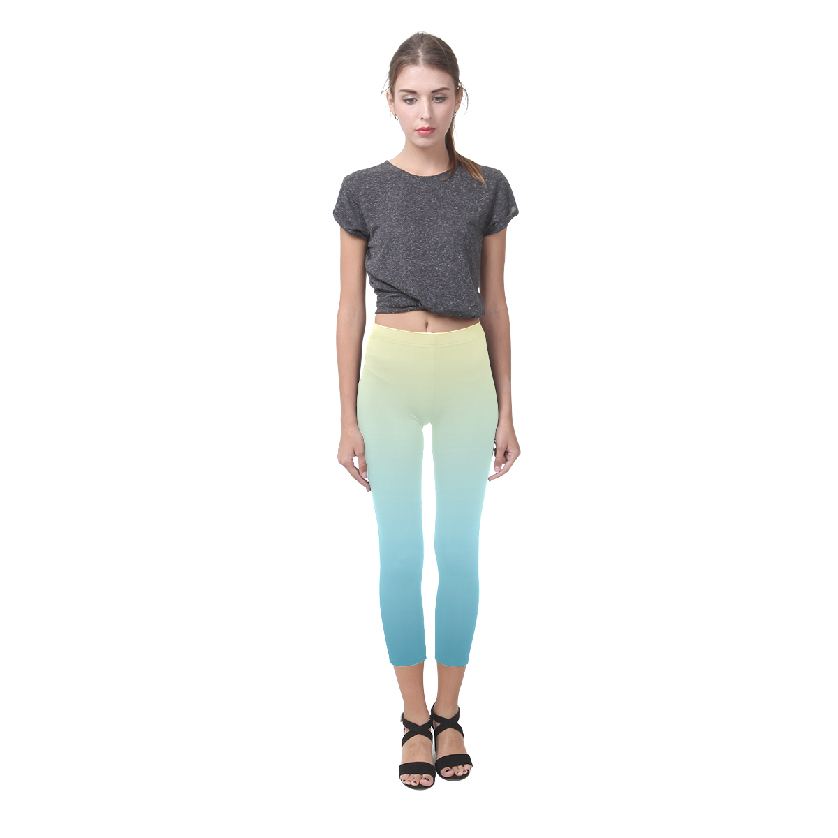 Pastels Ombre Graduated Color Capri Legging (Model L02)