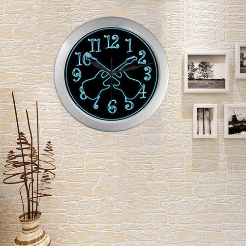 Rock Clock Silver Color Wall Clock