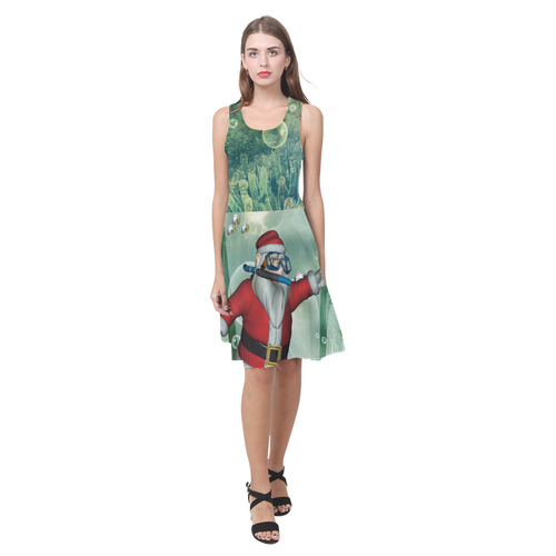 Christmas, Santa Claus underwater Atalanta Casual Sundress(Model D04)