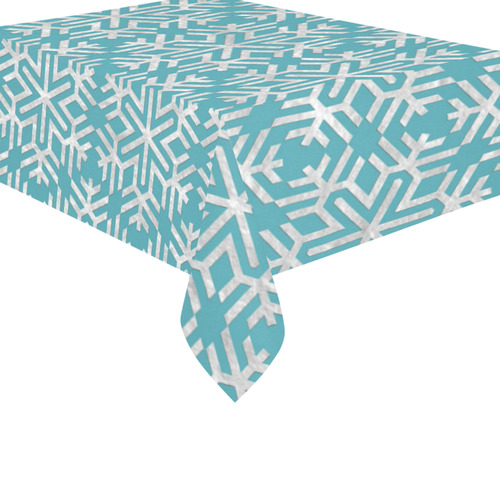 Snowflakes pattern 01 Cotton Linen Tablecloth 60"x 84"