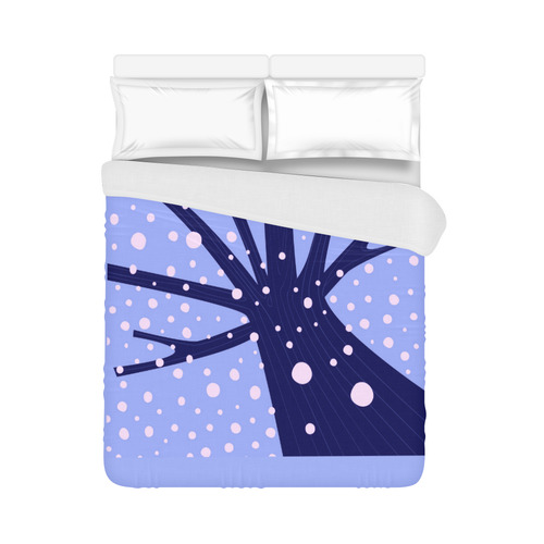 Exclusive luxury hand-drawn Duver cover with Winter art tree / double bed Duvet Cover 86"x70" ( All-over-print)