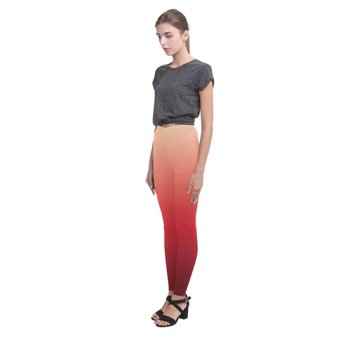 Red Ombre Graduated Color Cassandra Women's Leggings (Model L01)