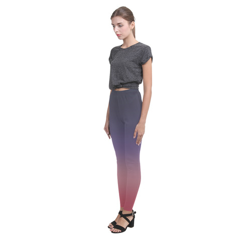 Indigo Violet Ombre Graduated Color Cassandra Women's Leggings (Model L01)