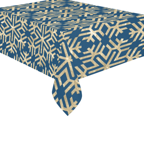 Snowflakes pattern 02 Cotton Linen Tablecloth 60"x 84"