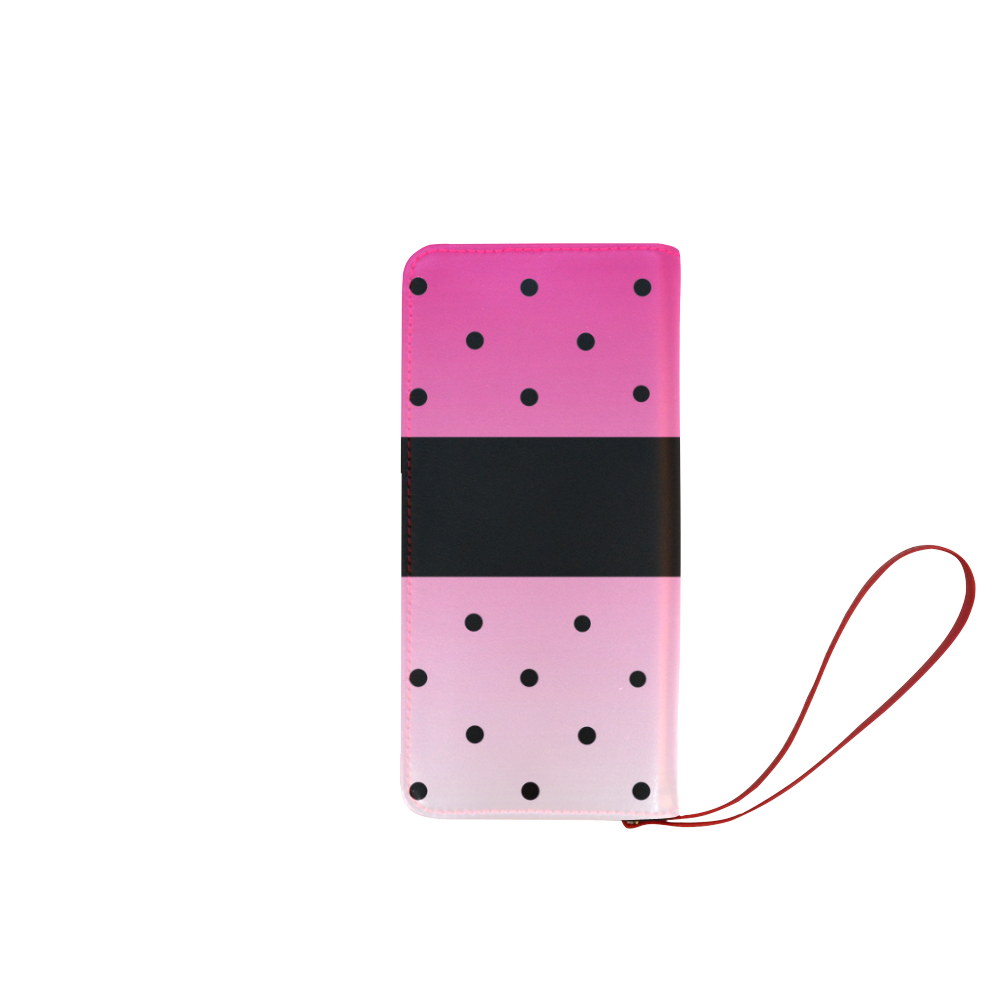 Pink Polka Dots Women's Clutch Wallet (Model 1637)