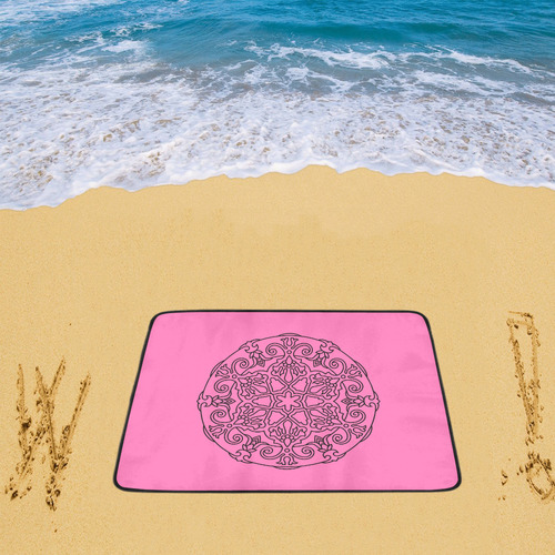 New original beach mat : designers edition with pink, black Beach Mat 78"x 60"